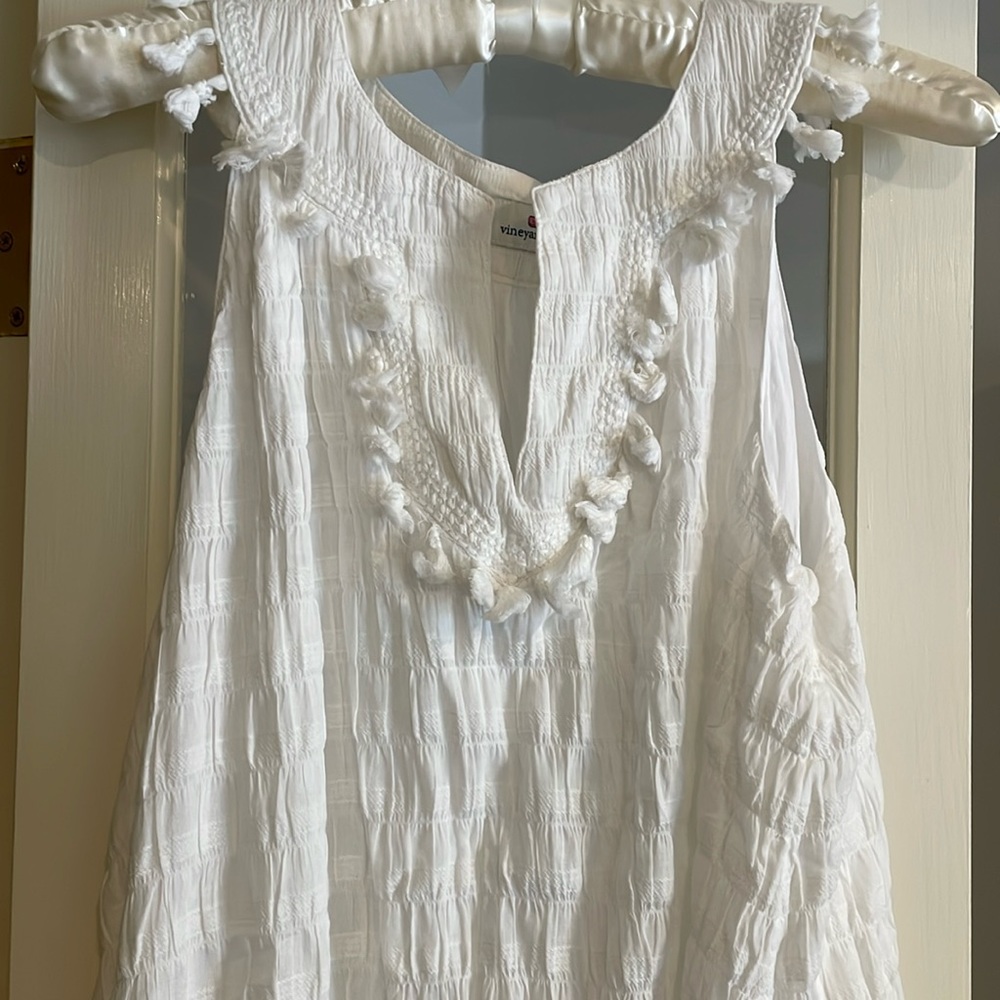 Vineyard Vines white shirred gauze cover up  size small